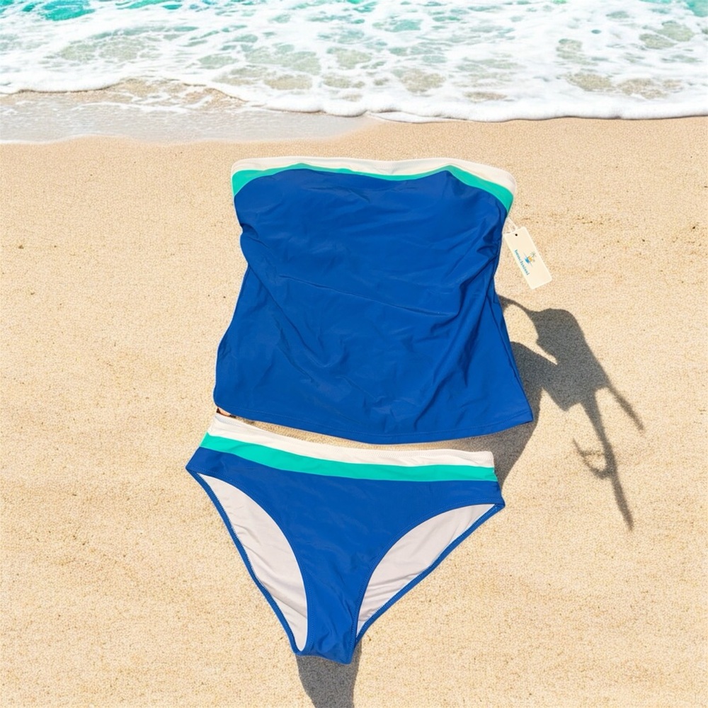 Beachsissi Tummy Control Color Block Tankini Set NWT - Picture 4 of 7